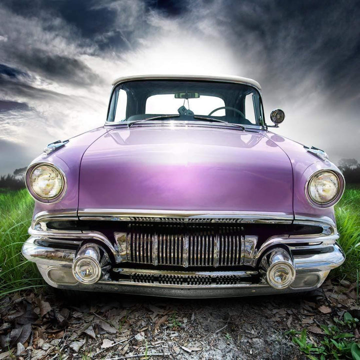 Vintage Coupe Car, Original - Purple Wall Art